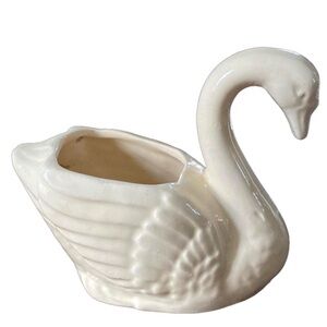 Vintage Brush McCoy Swan Inside Planter Ceramic Pot Rare OS